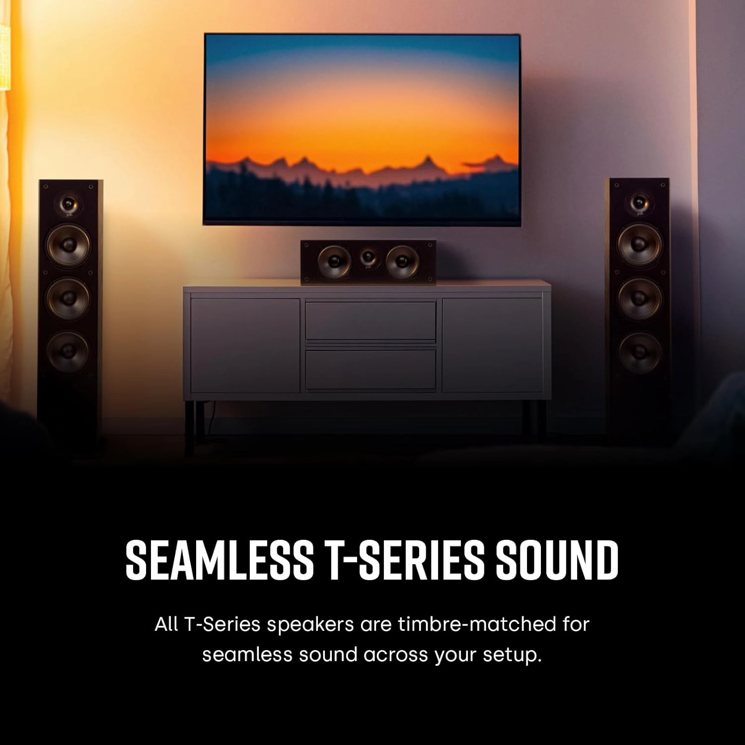 Polk Audio T30 Home Theater Center Channel Speaker - Vocal Clarity, Deep Bass Response, Dolby and DTS, Single, Black