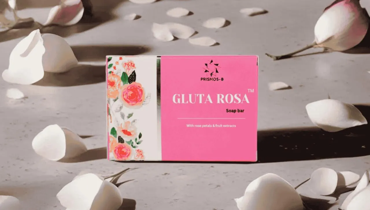 P.rismo.s-Beauty Gluta Rosa Soap 125g | Glutathione, Rose Petals & Fruit Extracts | Brightening, Anti-Tan, Moisturizing Face and Body Soap
