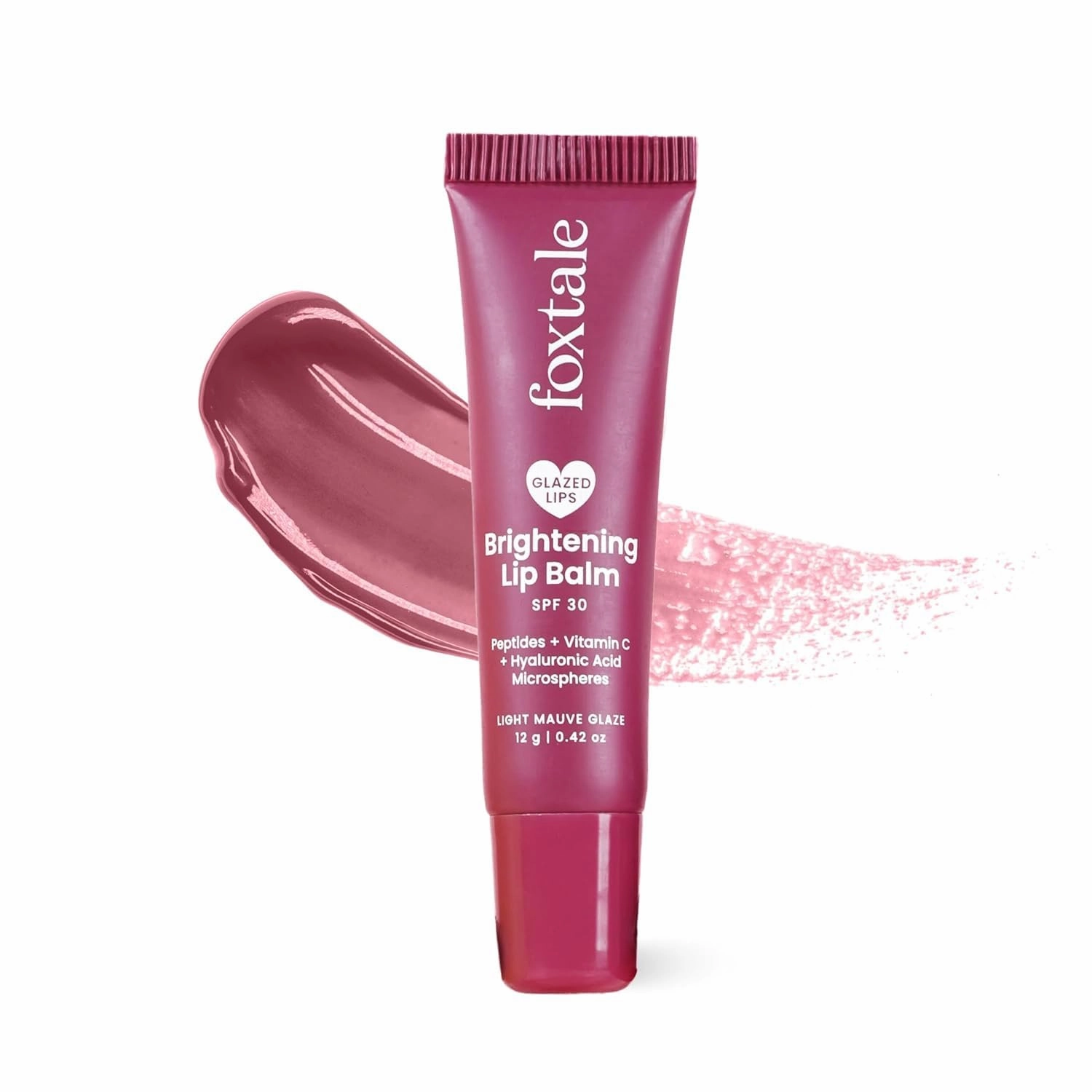 Product image Light Mauve Glaze Brightening SPF30 Lip Balm with Peptides, Vitamin C & Hyaluronic Acid | Reduces Pigmentation | Hydrates Lips | Tinted Lip Balm - 12gm