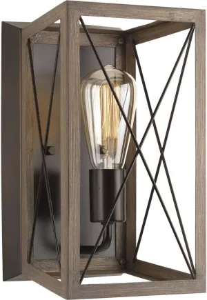 Progress Lighting P710012-020 Briarwood Antique Bronze One-Light Wall Sconce, Architectural