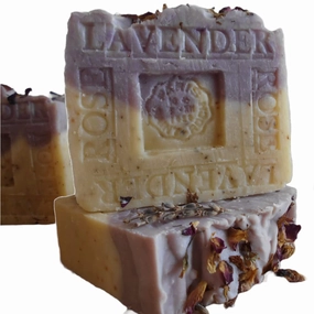 Provence Lavender Rose Soap with Crushed Rose Petals Handmade !