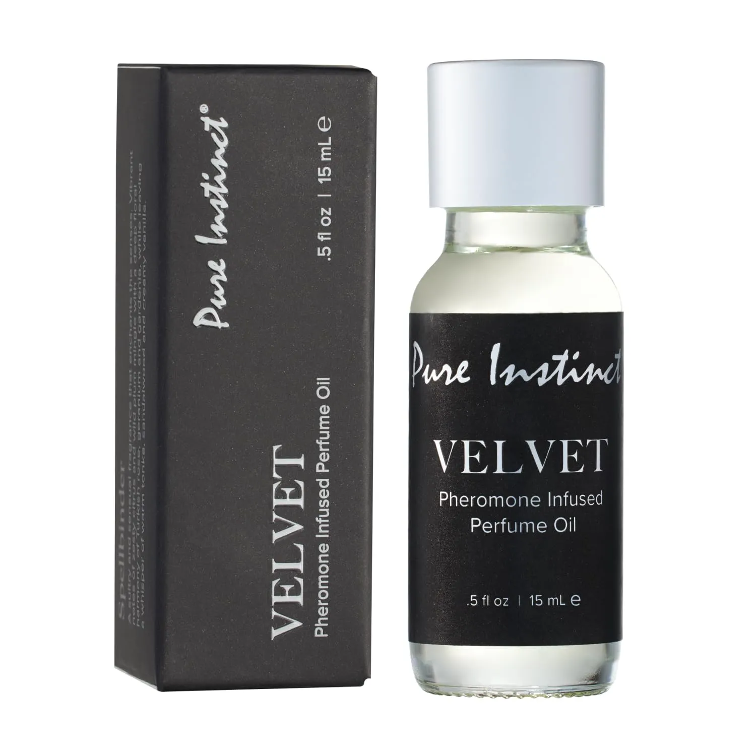 Pure Instinct VELVET The Original Pheromone Infused Essential Oil Perfume Cologne - For Him Men's - TSA Ready (Dropper Bottle 0.5 Fl. Oz./15mL)