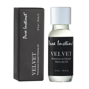 Pure Instinct VELVET The Original Pheromone Infused Essential Oil Perfume Cologne - For Him Men's - TSA Ready (Dropper Bottle 0.5 Fl. Oz./15mL)