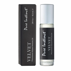 Pure Instinct VELVET The Original Pheromone Infused Essential Oil Perfume Cologne - For Him Men's - TSA Ready (Roll On Bottle 0.34 Fl. Oz./10.2mL)