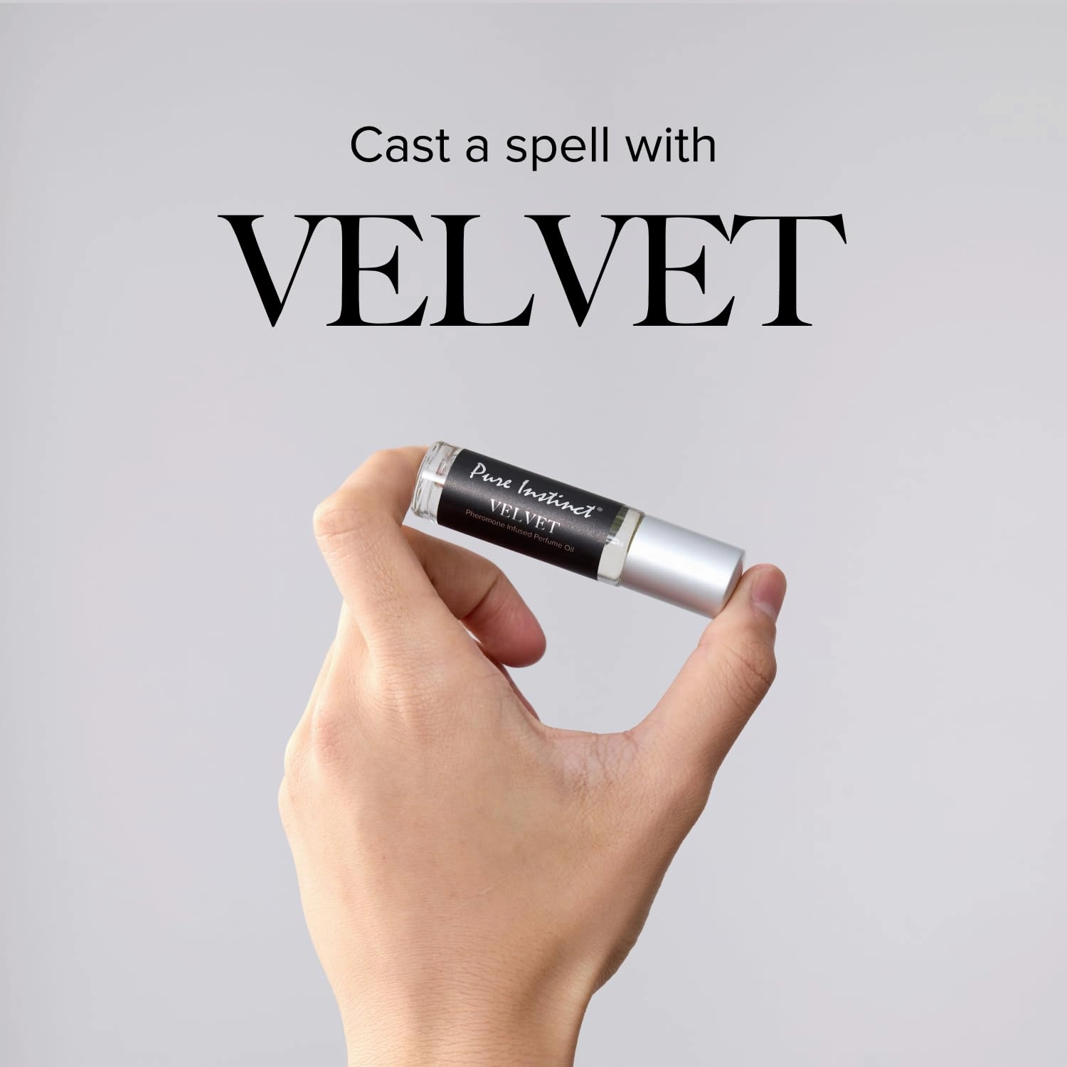 Pure Instinct VELVET The Original Pheromone Infused Essential Oil Perfume Cologne - For Him Men's - TSA Ready (Roll On Bottle 0.34 Fl. Oz./10.2mL)