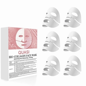 QuasiBio Collagen Face Mask Overnight, Firm Skin Deep Hydrating Mask, Facial Skincare Wrinkle Patches for Wrinkle Reduction and Pore Minimization, 6 Pcs