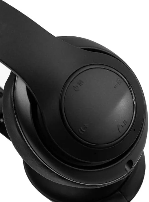 RadioShack BT Headphones Black – 40mm Drivers, 30-Hour Playtime, Bluetooth 5.4, Built-in Microphone, Foldable Design, Durable and Stylish Black Finish