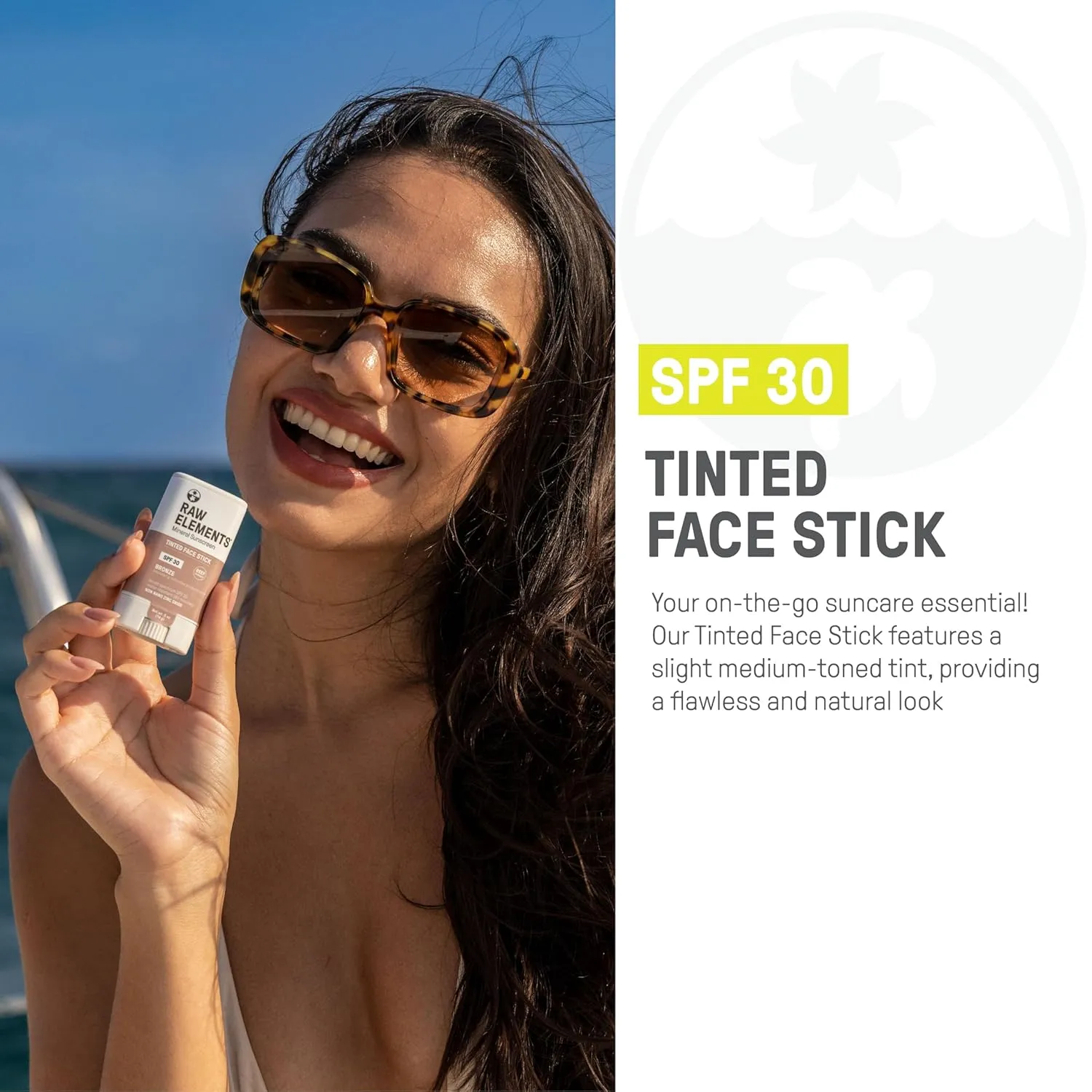 Raw Element Ultra-Moisturizing Face Tint Sunscreen, SPF 30 , Non Toxic Mineral Face Cream, Non Nano Zinc Oxide, Reef Friendly, Safe for All Ages, 0.5 oz, Bronze, Stick Pack of 1