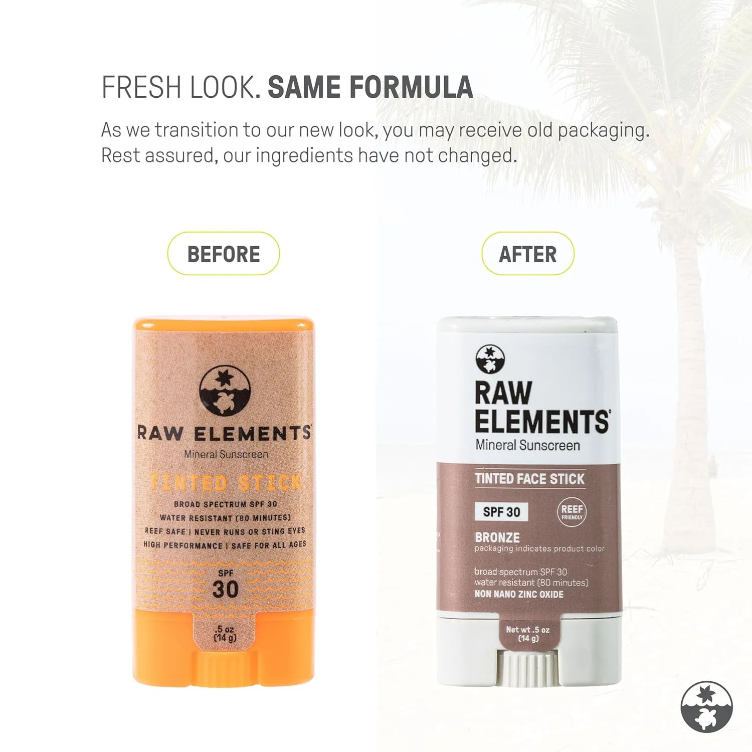 Raw Element Ultra-Moisturizing Face Tint Sunscreen, SPF 30 , Non Toxic Mineral Face Cream, Non Nano Zinc Oxide, Reef Friendly, Safe for All Ages, 0.5 oz, Bronze, Stick Pack of 1