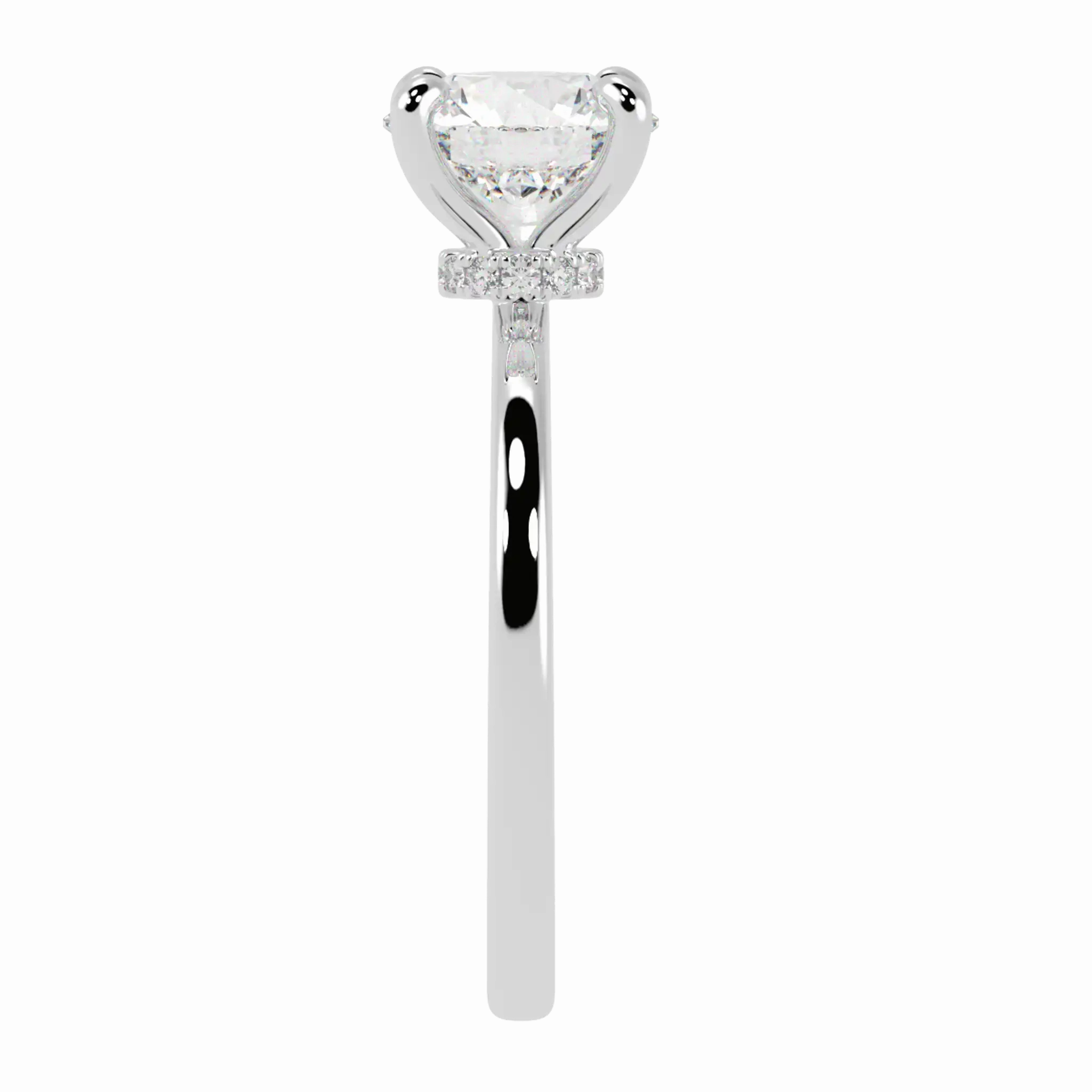 Raylee 18K White Gold Hidden Halo Engagement Ring