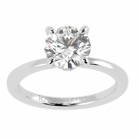 Raylee 18K White Gold Hidden Halo Engagement Ring