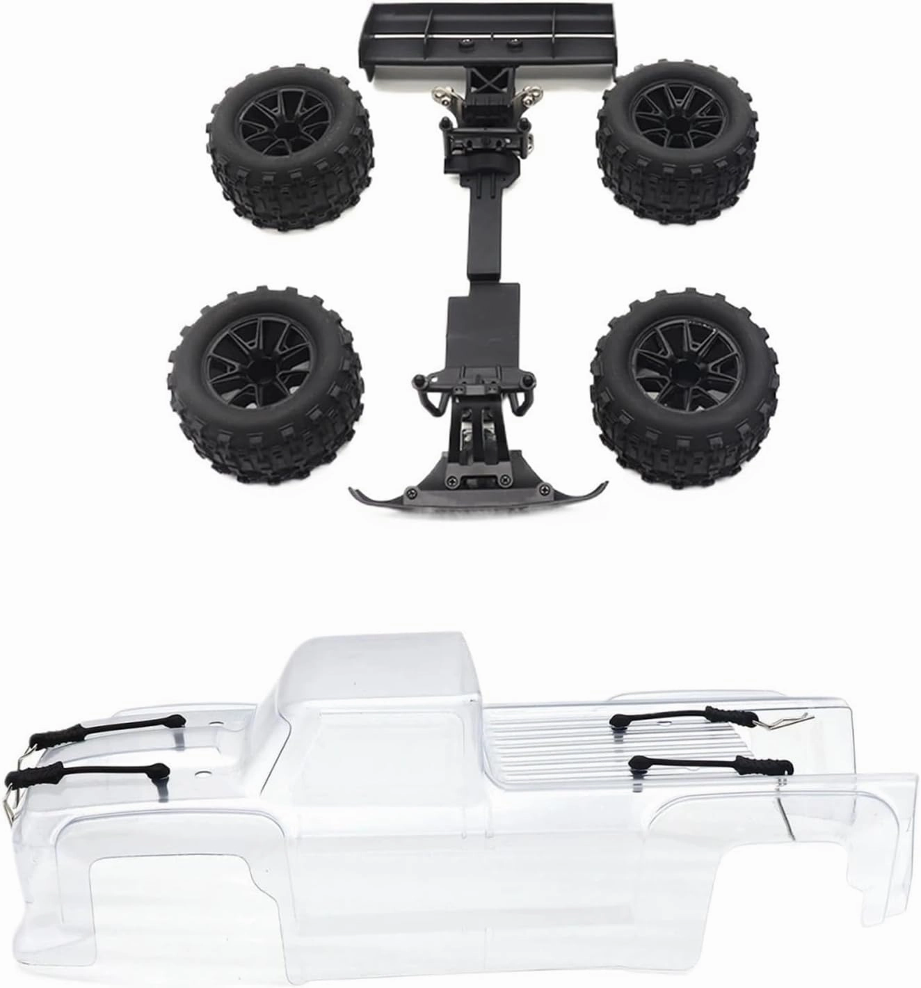 RC Car Parts for Wltoys 144001 144002 144010 1/14 for Monster Truck Modified Tires Clear Body Shell Clip Retainer Replacement RC Buggy Upgrade Spare Parts