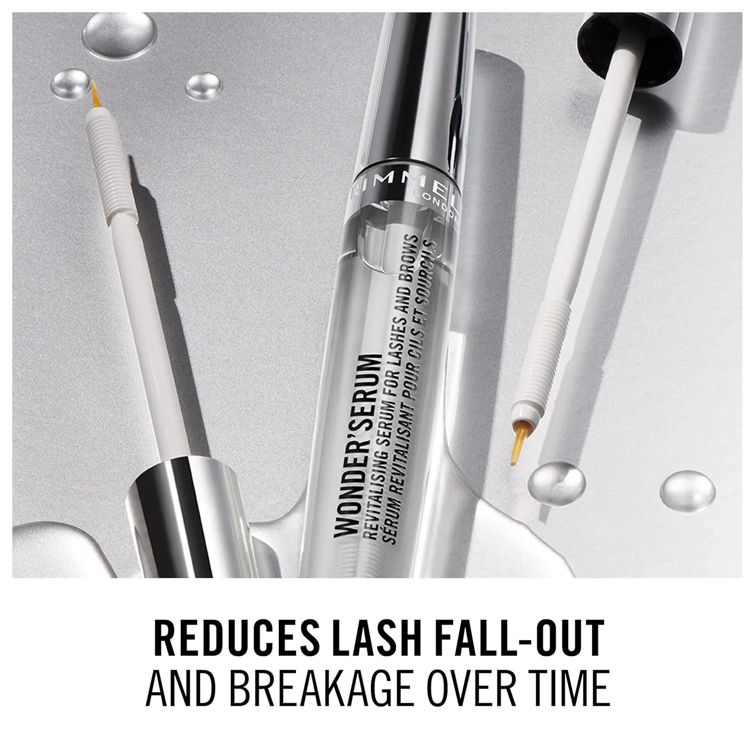 Rimmel Wonder’Serum Lash and Brow Serum, Stimulates Lash Growth, Strengthens Lashes, Mess-Free Application, 100, Clear, 0.37oz (Pack of 2)