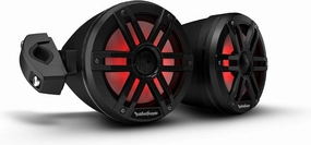 Rockford Fosgate M1WL-65MB Marine Grade Color Optix Multicolor LED Lighted 6.5" 2-Way Moto-Can Speakers 75 Watts RMS / 300 Watts Peak with Sport Grilles, Mounting Hardware - Black (Pair)