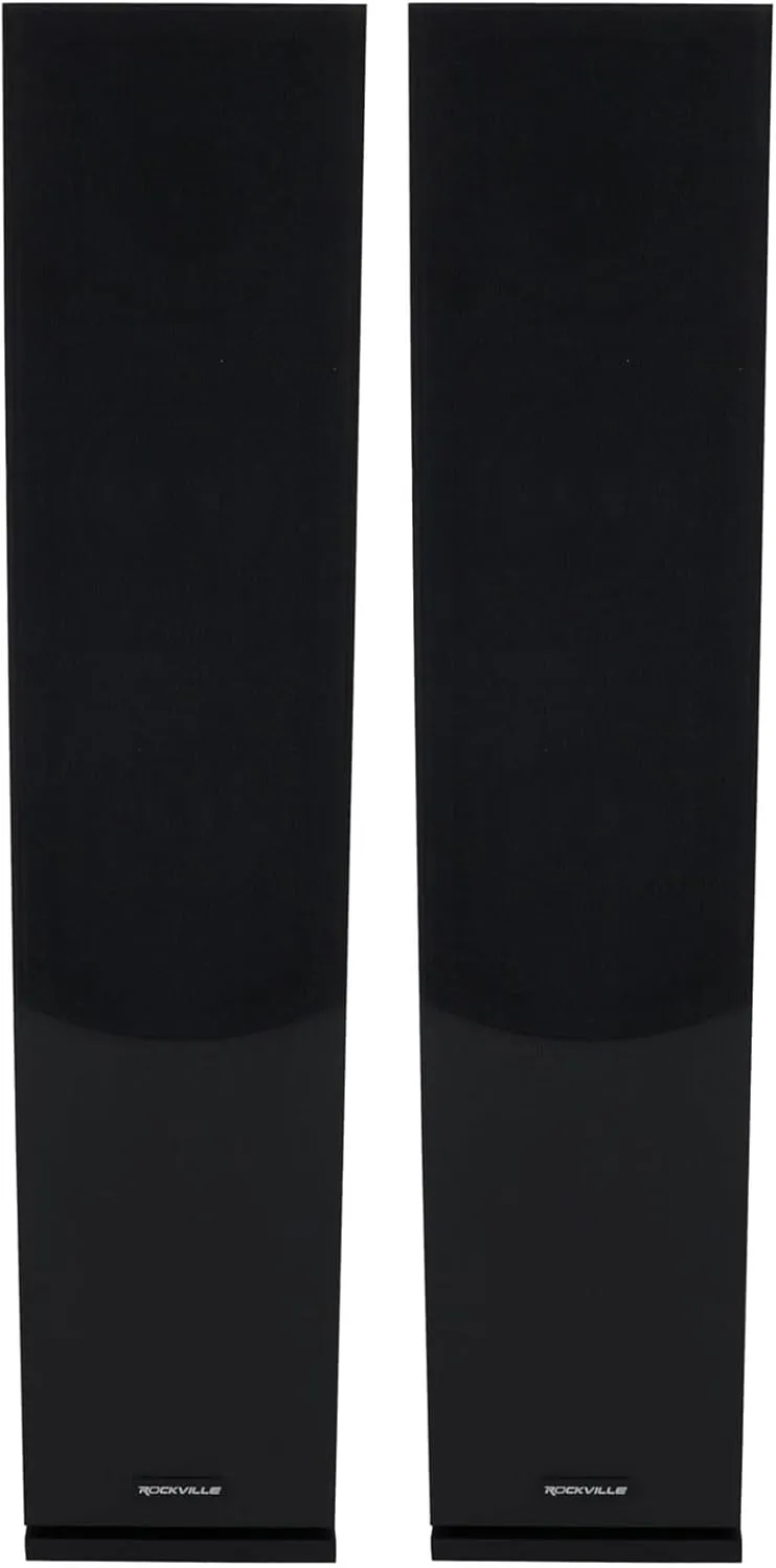 Rockville Pair Lux 658 Black Dual 6.5" Home Theater Stereo Tower Speakers, 160W RMS, 640W Peak, 8 Ohm, Silk Tweeter, MDF Audio Cabinet, 22Hz-20kHz, USA-Engineered, Vietnam-Made (2 Items)