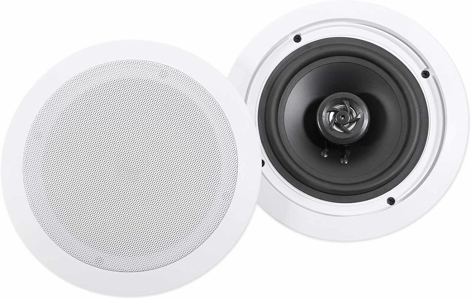 Rockville CC65T (2) 6.5" 70V Ceiling Speakers, 20W Power, Aimable Tweeter, Paintable Grill, Flush Mount, Perfect for Restaurants/Cafes/Offices
