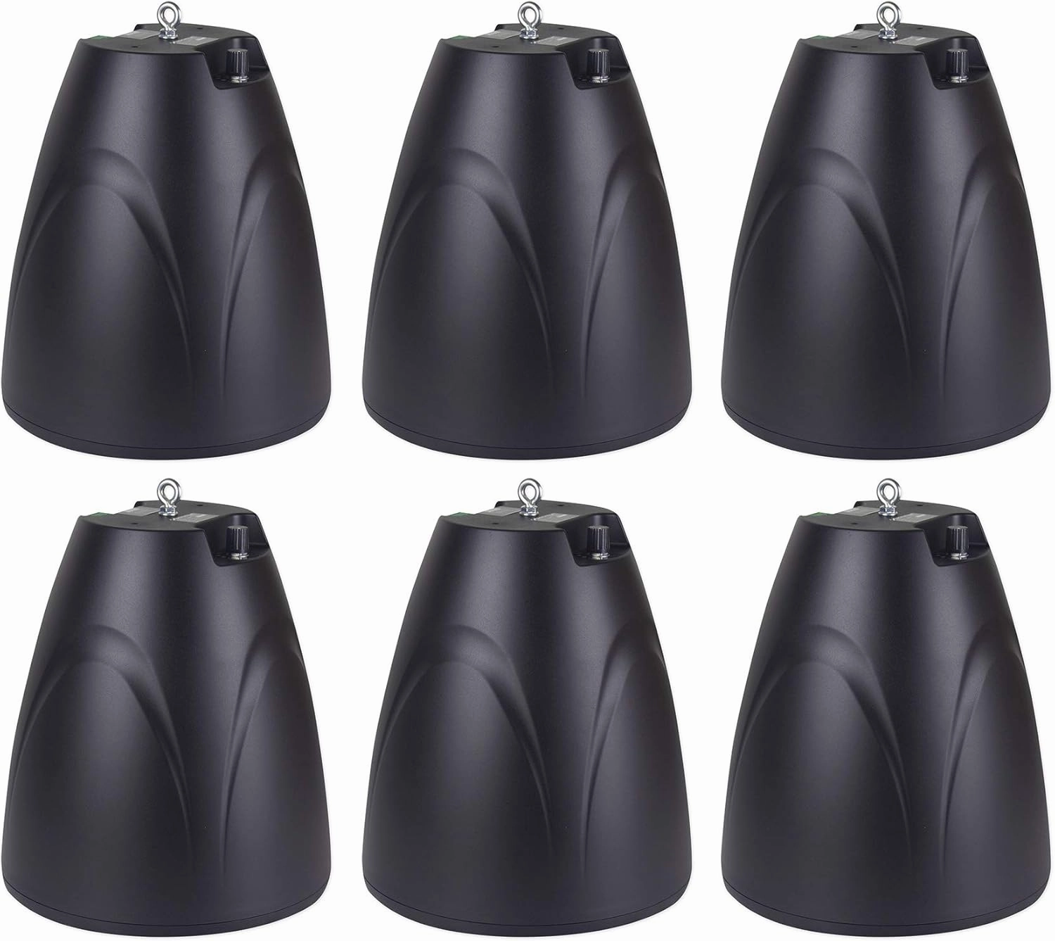 Rockville PEN-65T Black 6.5" 70V/100V/8-Ohm Hanging Pendant Speakers, Clear Sound, Easy Install, Durable Build, Perfect for Restaurants and Bars (6 Item)