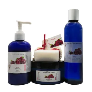 Rose Body Set – All-Natural Spa Kit for Men & Women – Hydrating Body Wash, Scrub, Moisturizer & Soap for Soft & Glowing Skin