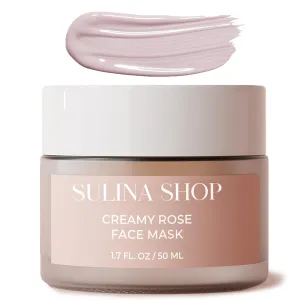 Rose Clay Face Mask for Hydration, Smoothing & Brightening Natural Clay Mask for Face with Saffron for Dark Spots, Dull Skin, Oil Control & Pore Refining, Made in USA for All Skin Types