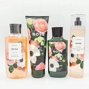 ROSE Bath & Body 4-Piece Bundle | Shower Gel, Ultra Shea Body Cream, Body Lotion and Fine Fragrance Mist