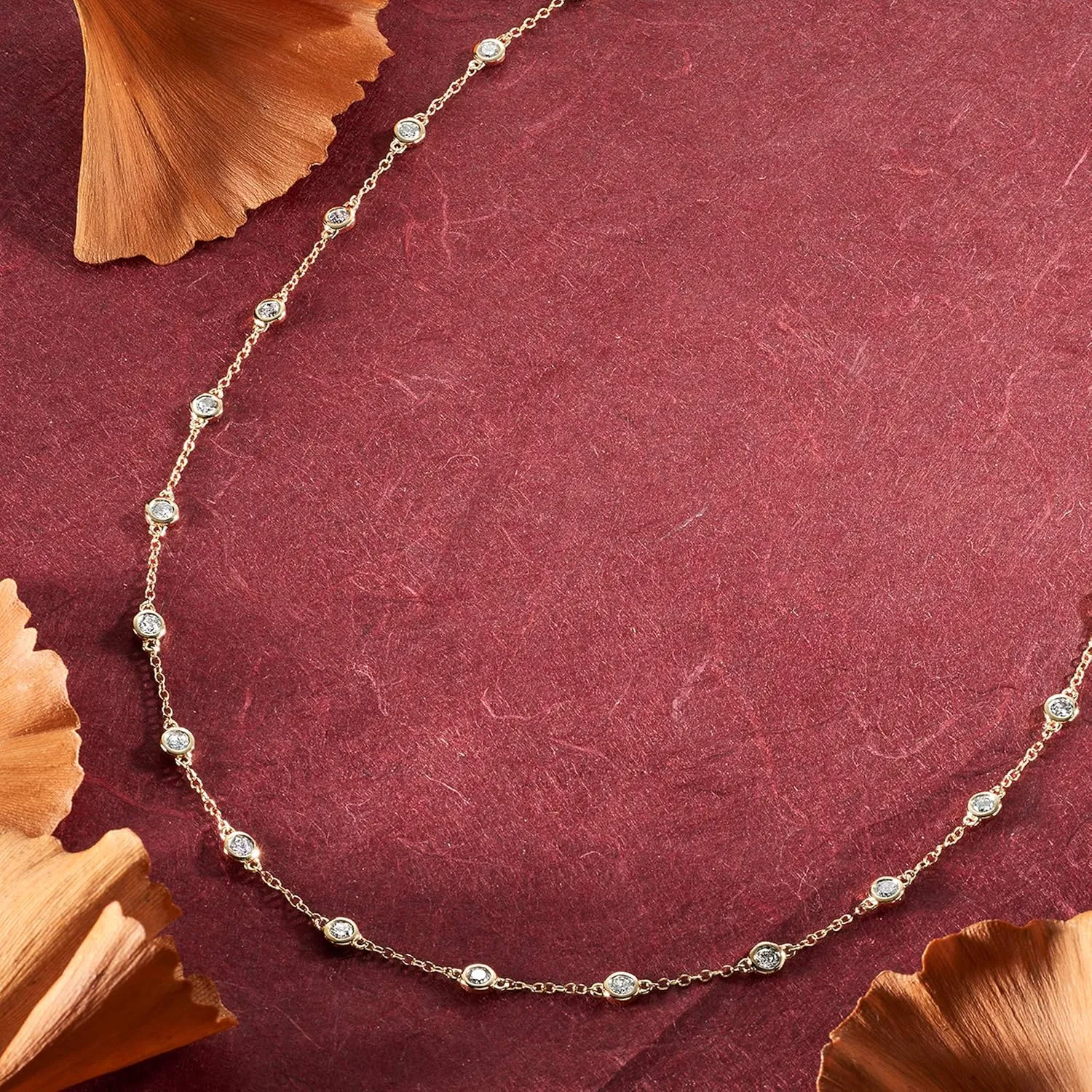 Ross-Simons 14kt Gold Diamond Bezel-Set Station Necklace