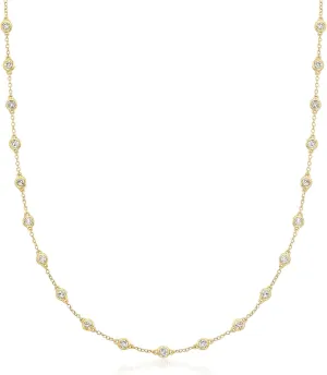 Ross-Simons 14kt Gold Diamond Bezel-Set Station Necklace