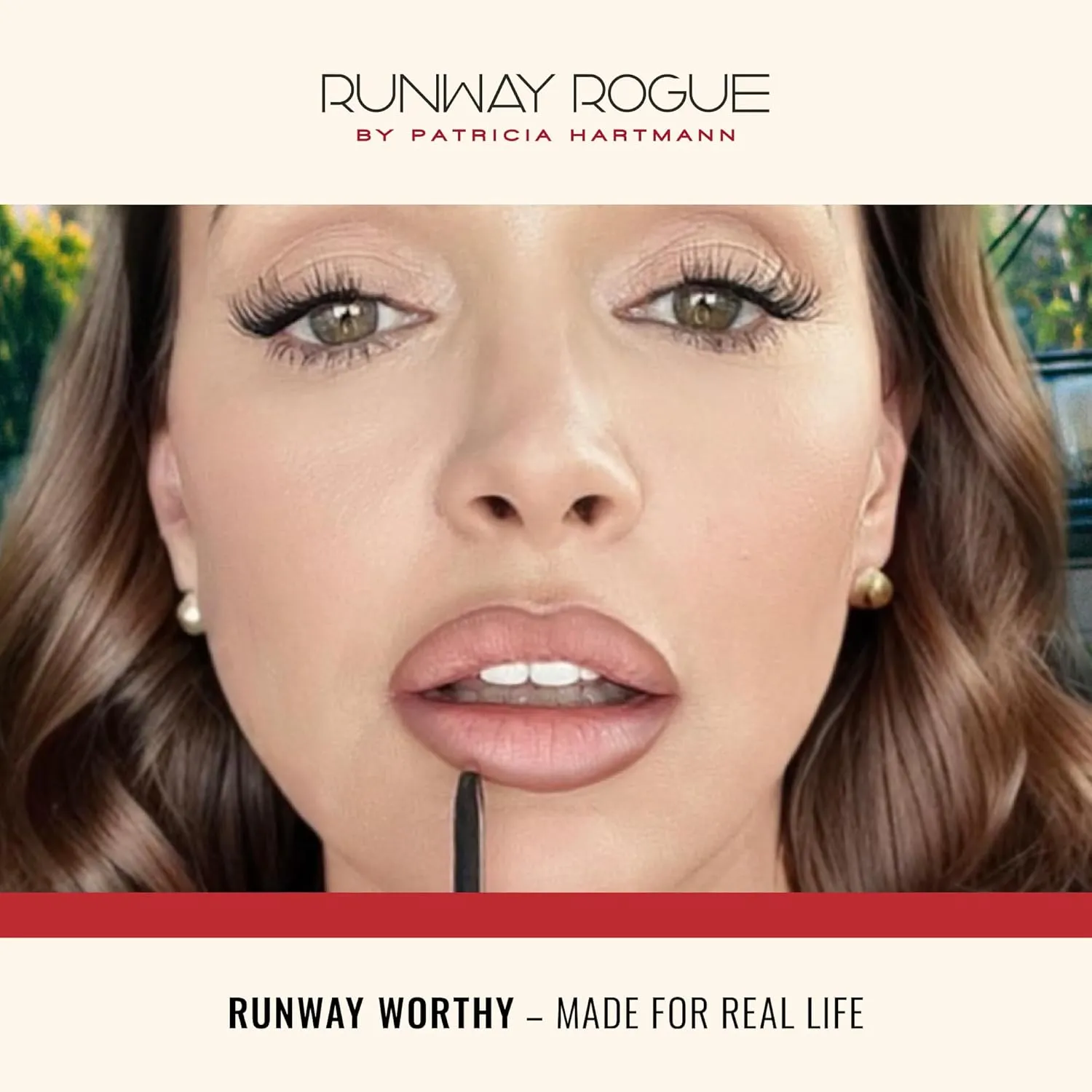 Runway Rogue Designer Liner Lip Pencil, Matte Medium Dusty-Rose Lip Liner Pencil and Lip Liner Sharpener, ‘Work It Babe’
