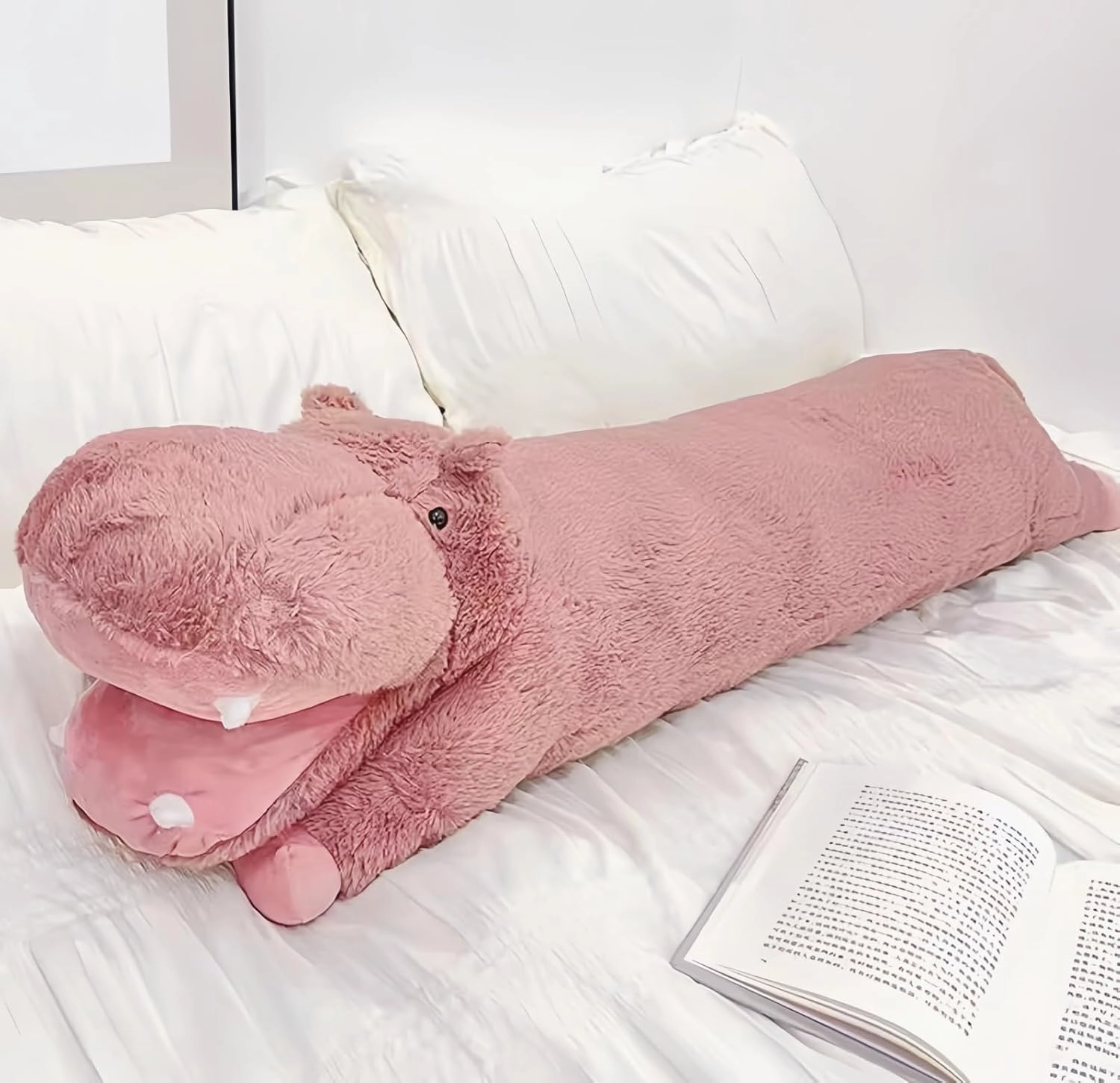 Ryttir Ultra Soft Stuffed Hippo Stuffed Animal Plush Pillow- 40" Long Fluffy Hippopotamus Hugging Toy,Hypoallergenic Hippo Toys for Kids & Adults