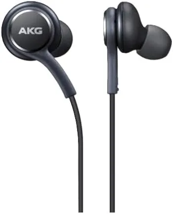 SAMSUNG in-Ear Stereo Headphones by AKG, 3.5mm Earbuds Galaxy with Microphone and Remote with Volume Buttons and Braided Cable (2 Pack Black)