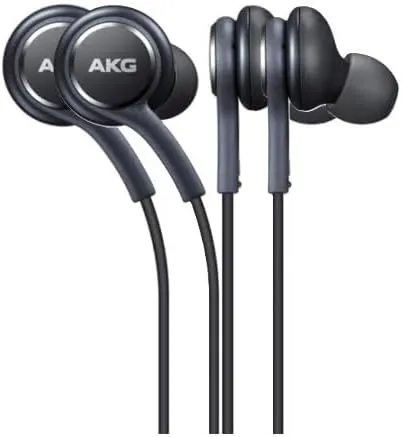 SAMSUNG in-Ear Stereo Headphones by AKG, 3.5mm Earbuds Galaxy with Microphone and Remote with Volume Buttons and Braided Cable (2 Pack Black)
