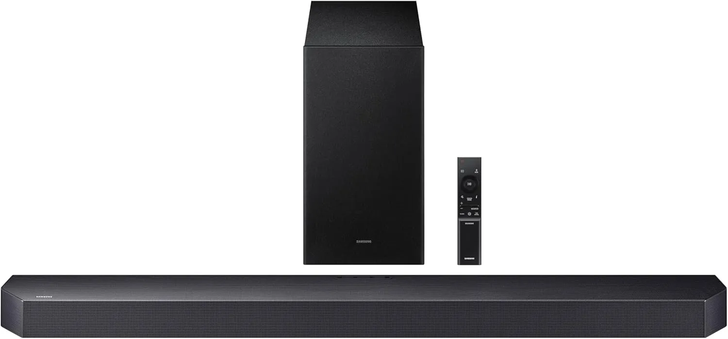 SAMSUNG Q-Series Soundbar HW Q600F 3.1.2 ch Subwoofer (2025 Model) SpaceFit Sound Pro, Q-Symphony, Adaptive Sound