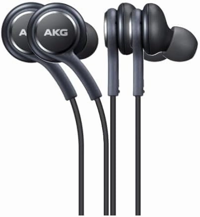 SAMSUNG in-Ear Stereo Headphones by AKG, 3.5mm Earbuds Galaxy with Microphone and Remote with Volume Buttons and Braided Cable (2 Pack Black)