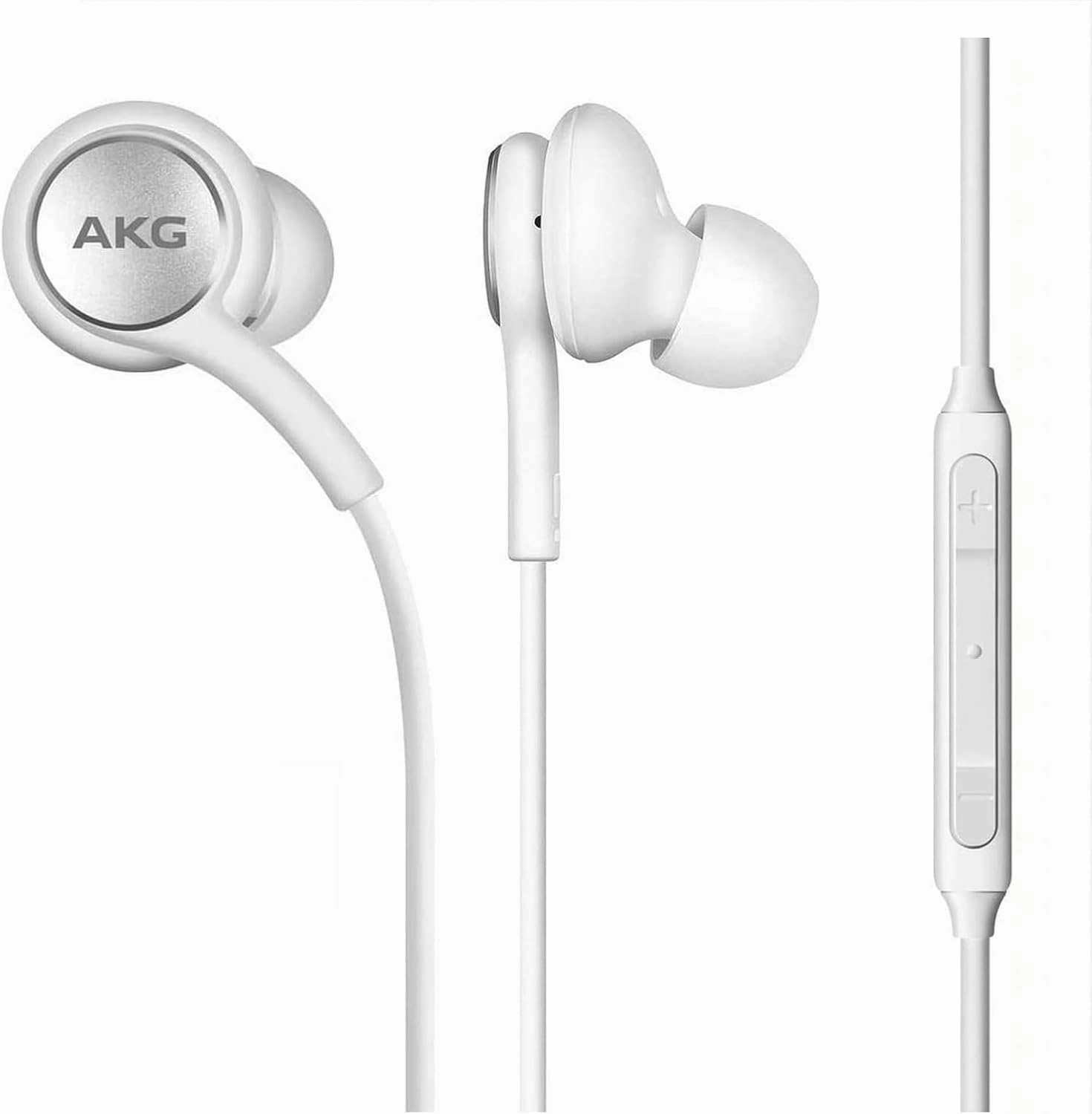 SAMSUNG in-Ear Stereo Headphones by AKG, 3.5mm Earbuds Galaxy with Microphone and Remote with Volume Buttons and Braided Cable (2 Pack White)