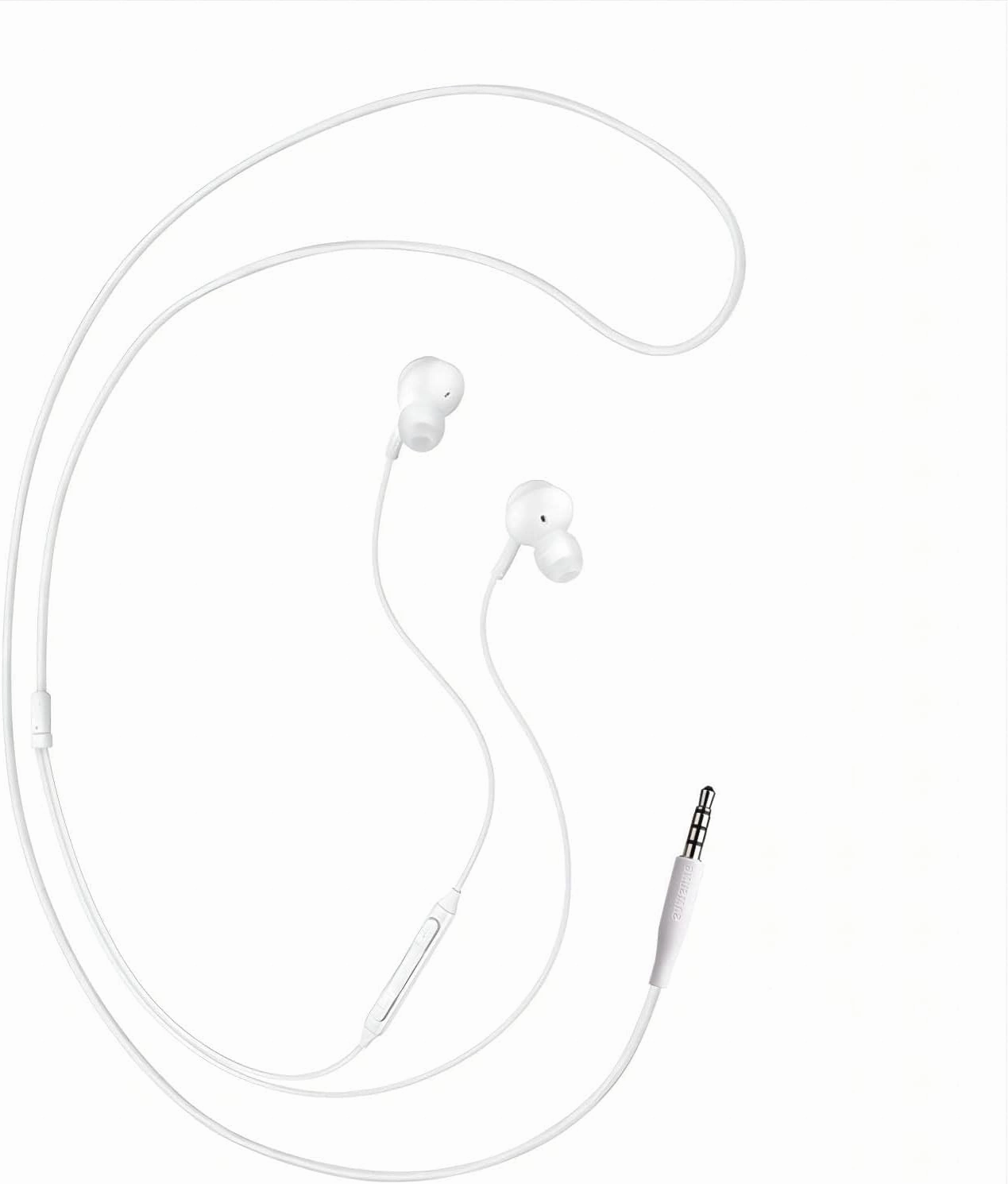 SAMSUNG in-Ear Stereo Headphones by AKG, 3.5mm Earbuds Galaxy with Microphone and Remote with Volume Buttons and Braided Cable (2 Pack White)