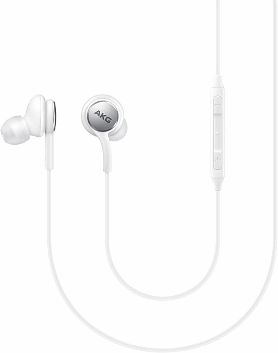 SAMSUNG in-Ear Stereo Headphones by AKG, 3.5mm Earbuds Galaxy with Microphone and Remote with Volume Buttons and Braided Cable (2 Pack White)