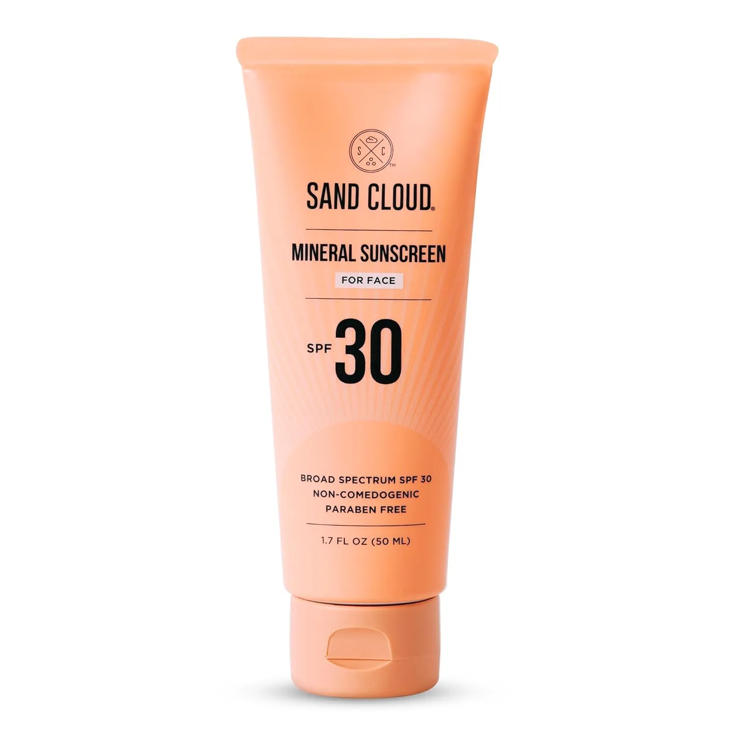 Sand Cloud Broad Spectrum Mineral Sunscreen for Face SPF 30, 1.7 Oz - Zinc Oxide for Sensitive Skin - Fragrance-Free Facial Formula That Hydrates, Nourishes, & Protects
