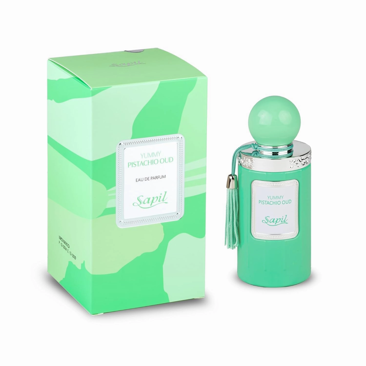Sapil Yummy Pistachio Oud Unisex Eau De Parfum - Long-Lasting Arabic Perfume with Creamy Hazelnut, Vanilla & Woody Floral Notes - Sweet Dubai Gourmand Fragrance for Men & Women - 3.38 oz