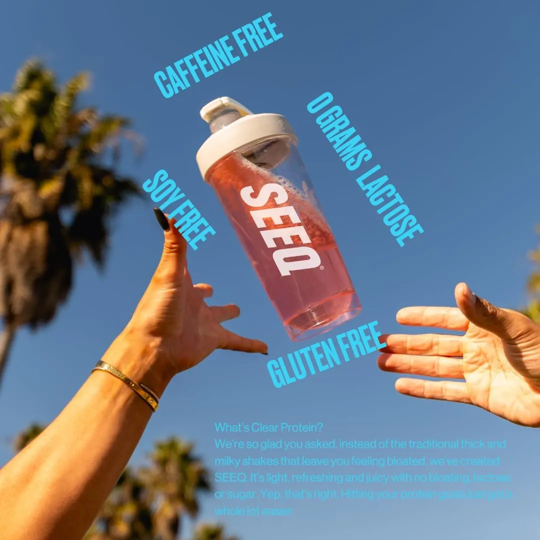 SEEQ Clear Protein Powder - Blue Razz Freeze - 25 Servings - 22g Clear Whey Protein Isolate - Zero Sugar - 0g Lactose - Allergen Friendly - GLP1 Support - Bone Health - Muscle Post Workout Recovery