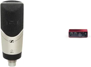 Sennheiser Pro Audio MK 4 Cardioid Condenser Studio Microphone Bundle with Focusrite Scarlett Solo 4th Gen USB Audio Interface