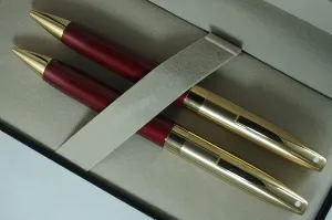 Sheaffer Cross Made in the USA Legacy Heritage Red and 22KT Gold pen and 0.5mm pencil set