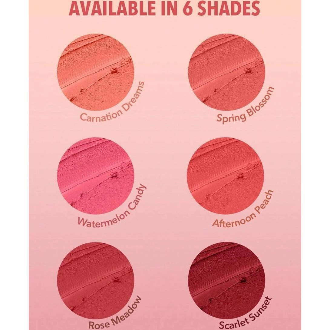 SHEGLAM - Cheeky Color Jam- 6 Shades Multi-Use Cream Blush Lip Cream Matte Highly Pigmented Natural Blush Powder Face Makeup (Rose Meadow)