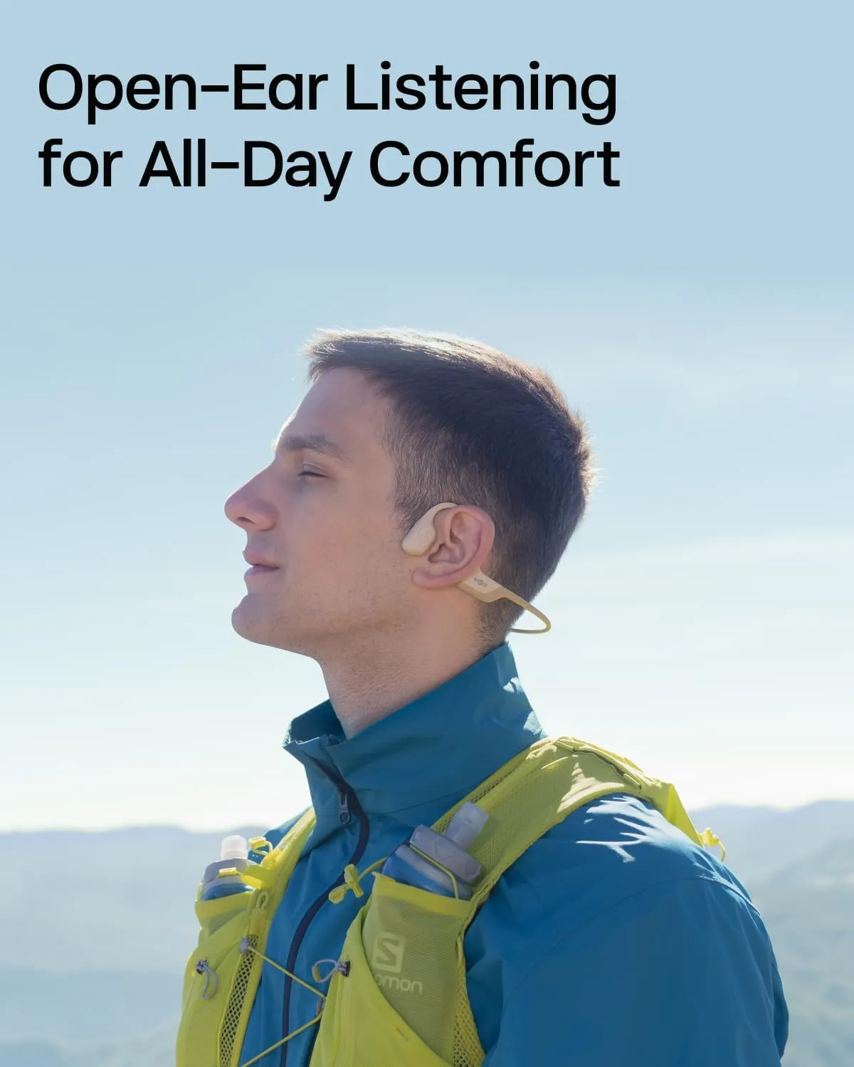 SHOKZ OpenRun Pro - Open-Ear Bluetooth Bone Conduction Sport Headphones - Sweat Resistant Wireless Earphones for Workouts and Running with Premium Deep Base - Built-in Mic, with Hair Band