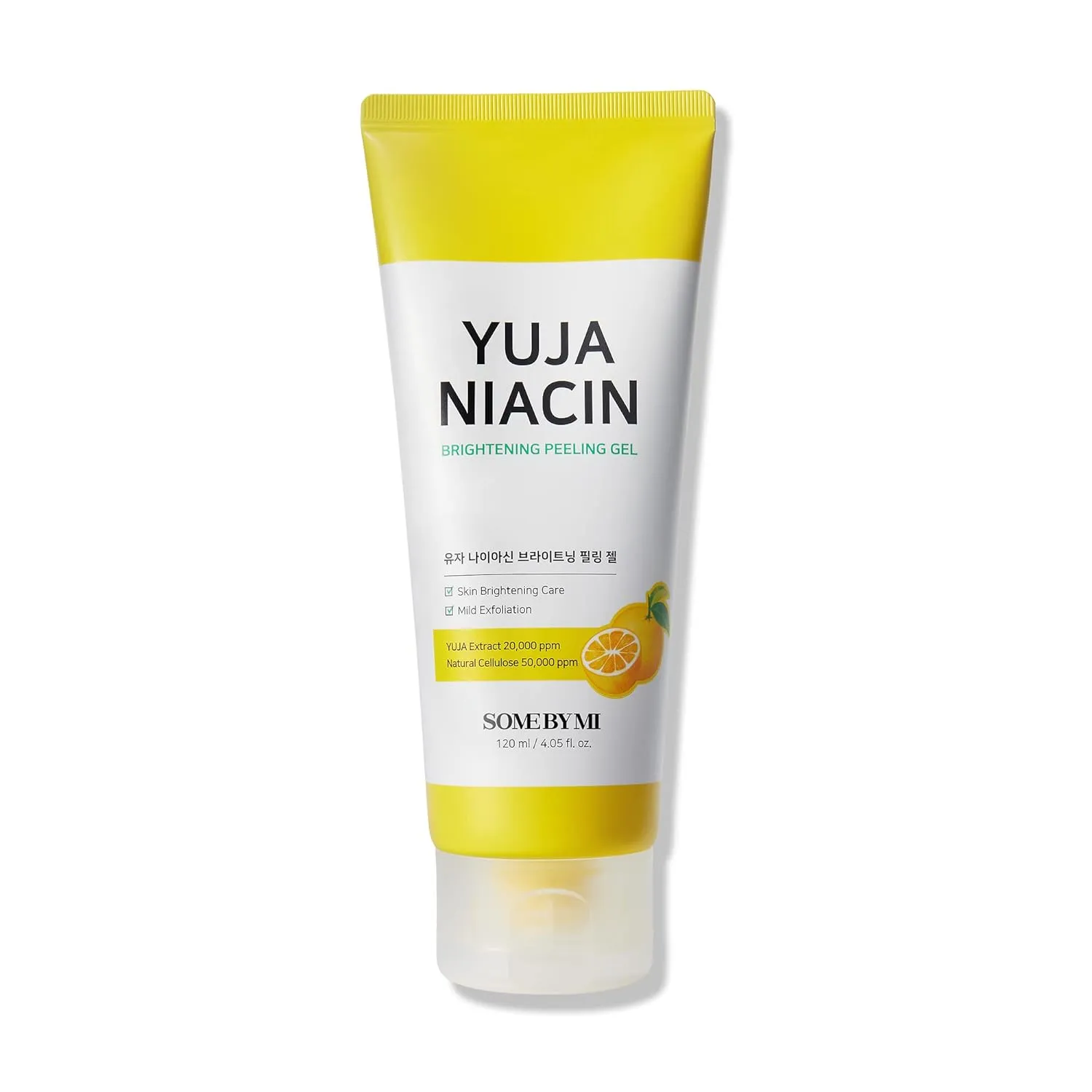 SOME BY MI Yuja Niacin Brightening Peeling Gel / 4.23Oz, 120ml / Made from Yuja Extract for Sensitive Skin / Brightening and Moisturizing Effect / Mild Cleansing and Smooth Peeling / Sebum and Pore Care / Facial Skin Care