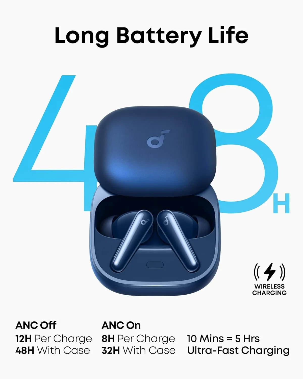 soundcore Liberty 5 by Anker, Noise-Cancelling Wireless Earbuds, 2x Stronger Voice Reduction, Real-Time Adaptive Noise Cancellation, Fast Charging, Dolby Audio, 6-Mic AI Clear Calls, Long Battery Life