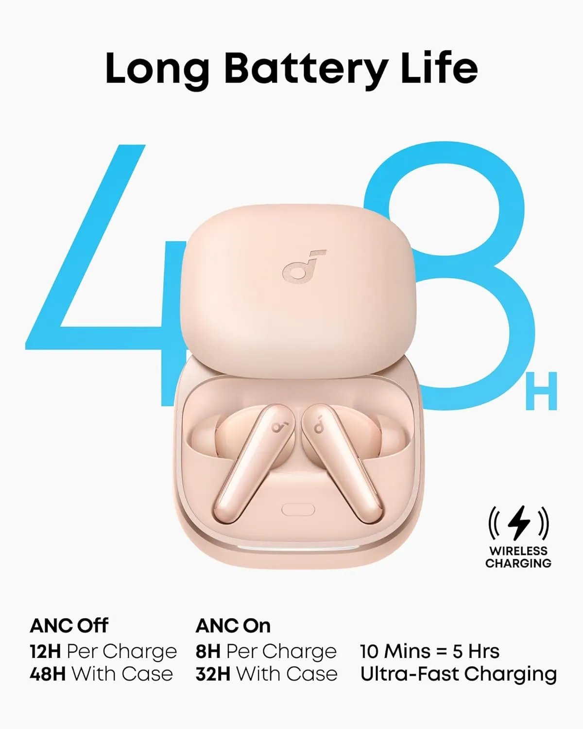 soundcore Liberty 5 by Anker, Noise-Cancelling Wireless Earbuds, 2x Stronger Voice Reduction, Real-Time Adaptive Noise Cancellation, Fast Charging, Dolby Audio, 6-Mic AI Clear Calls, Long Battery Life