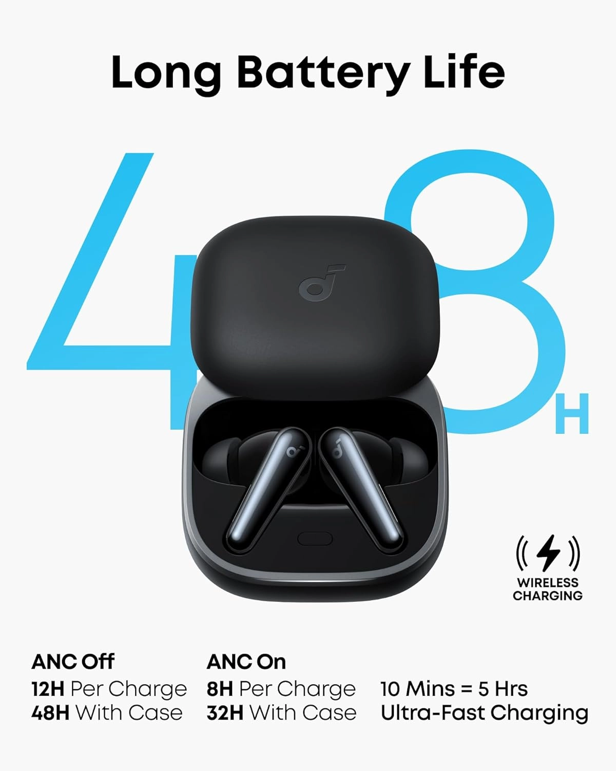 soundcore Liberty 5 by Anker, Noise-Cancelling Wireless Earbuds, 2x Stronger Voice Reduction, Real-Time Adaptive Noise Cancellation, Fast Charging, Dolby Audio, 6-Mic AI Clear Calls, Long Battery Life