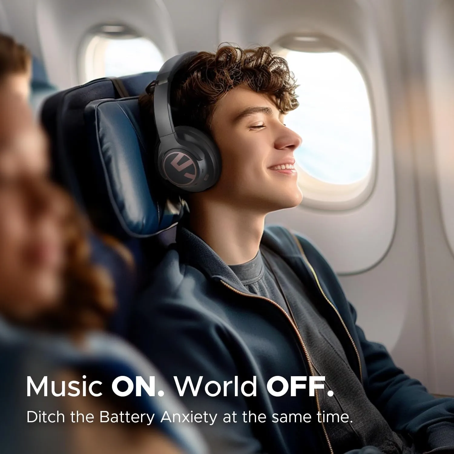 SoundPEATS Space Hybrid Active Noise Cancelling Headphones, Wireless Over Ear Bluetooth Headset, 123H Playtime, Hi-Res Audio Wired, APP Custom EQ, Deep Bass, Comfort Ear Cups, for Home Office Travel