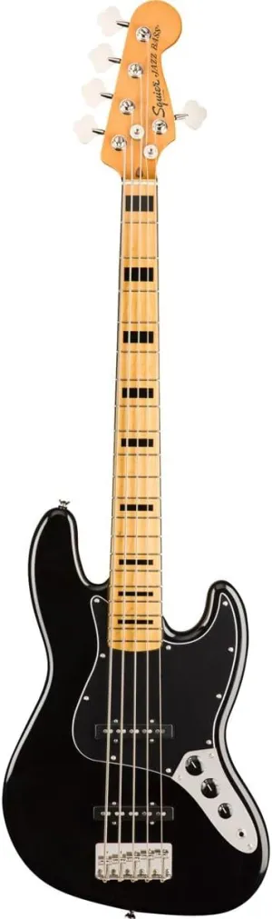 Squier Classic Vibe 70s 5-String Jazz Bass, Black, Maple Fingerboard