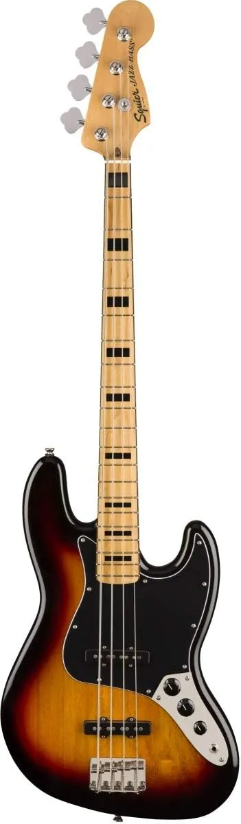 Squier Classic Vibe 70s Jazz Bass, 3-Color Sunburst, Maple Fingerboard