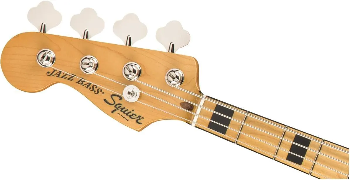 Squier Classic Vibe 70s Jazz Bass, Black, Left-Handed, Maple Fingerboard